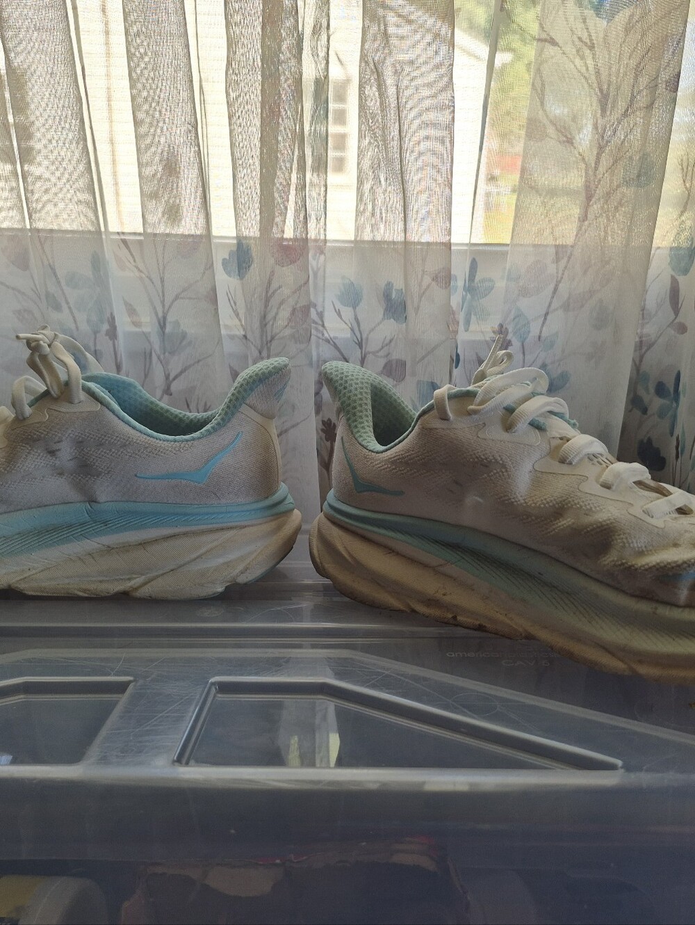 HOKA Women's White & Teal Running Shoes - Picture 4 of 4